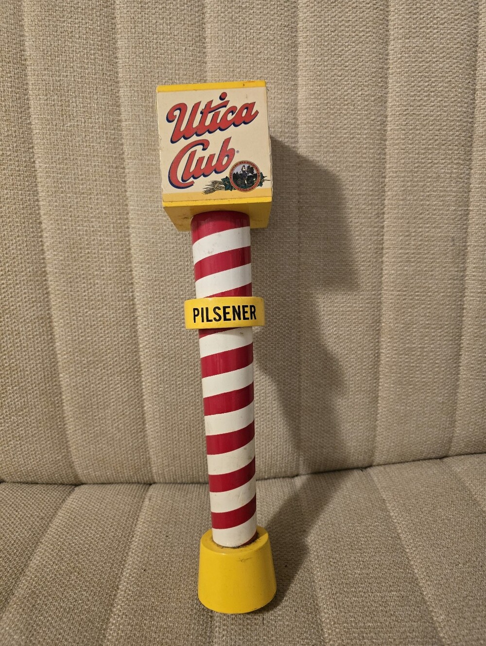 UTICA CLUB BREWING Striped Beer Tap Handle, Pilsener